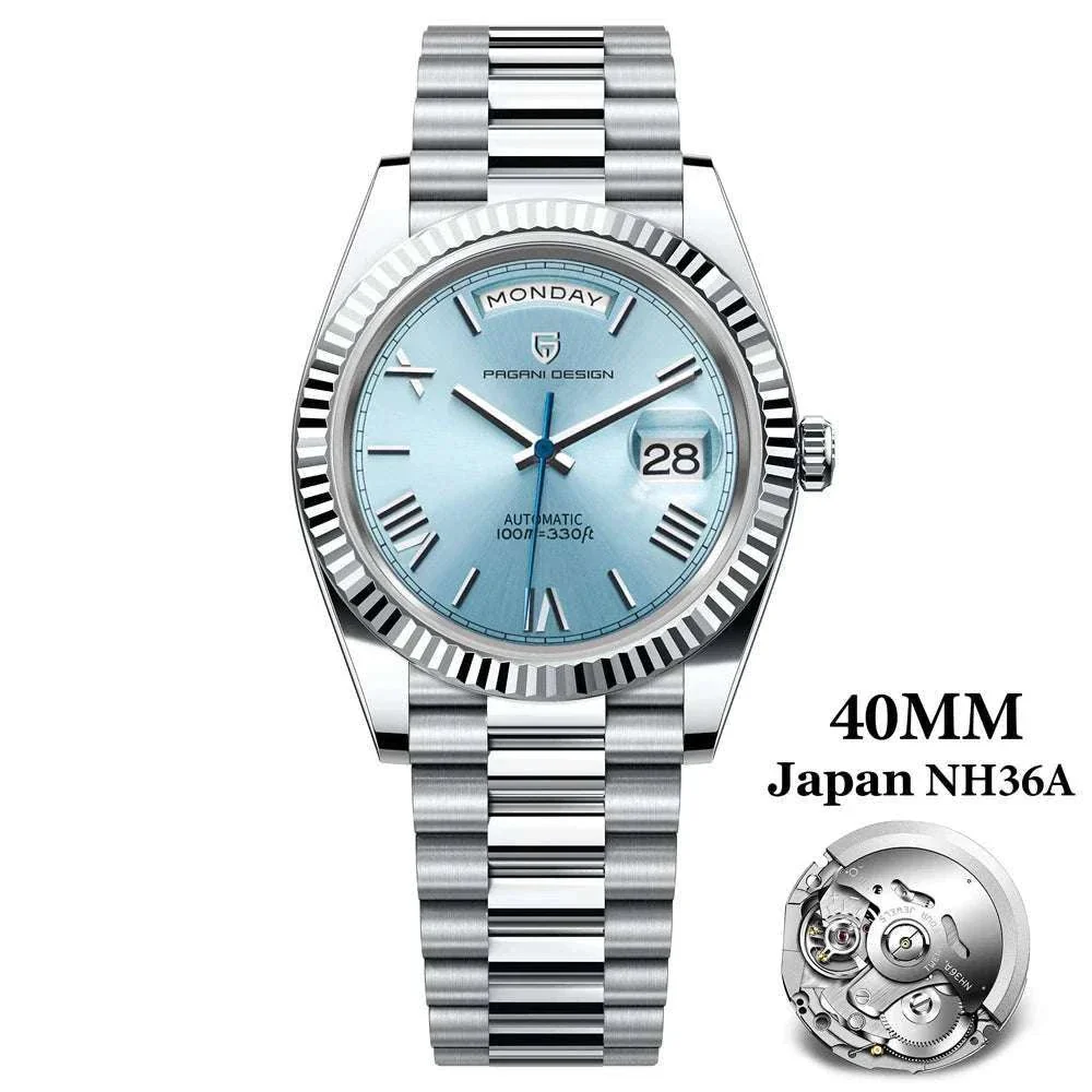 Rose Gold Automatic Mechanical Watch Men NH36A Sapphire 10Bar - Image 60