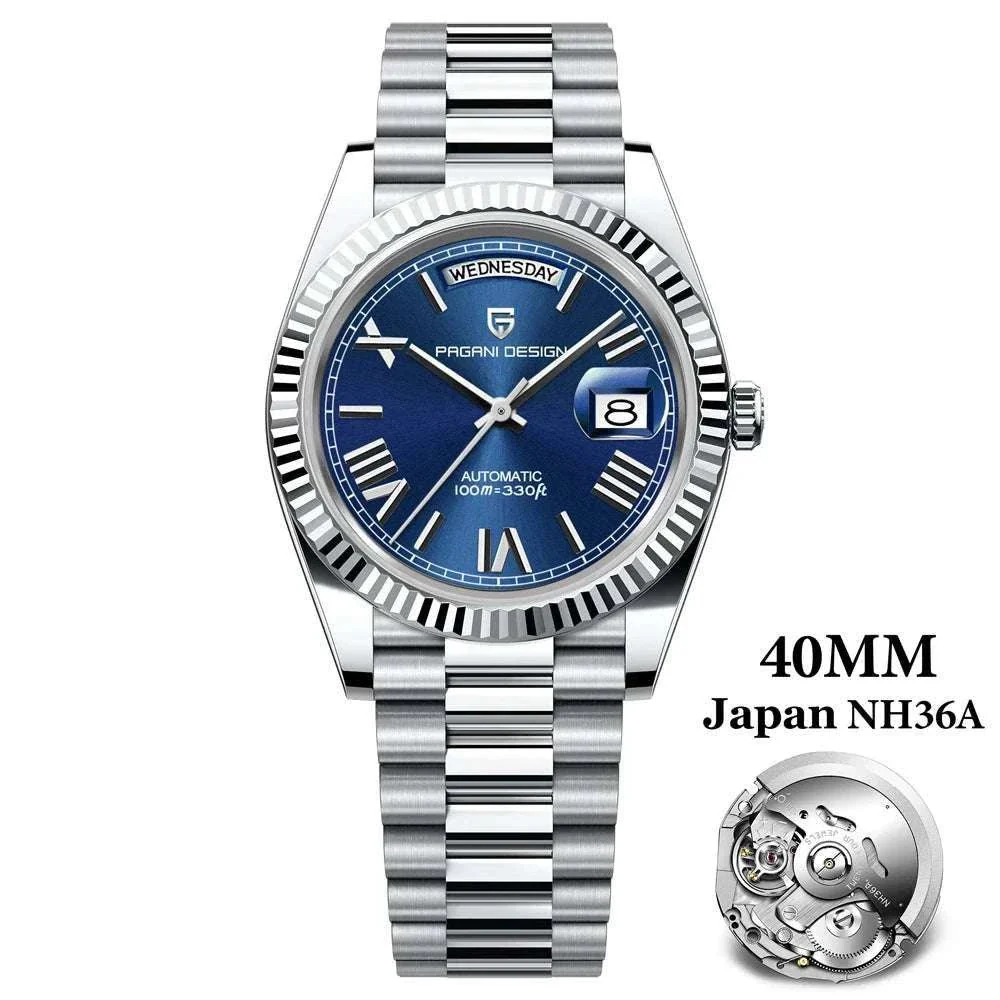 Rose Gold Automatic Mechanical Watch Men NH36A Sapphire 10Bar - Image 61
