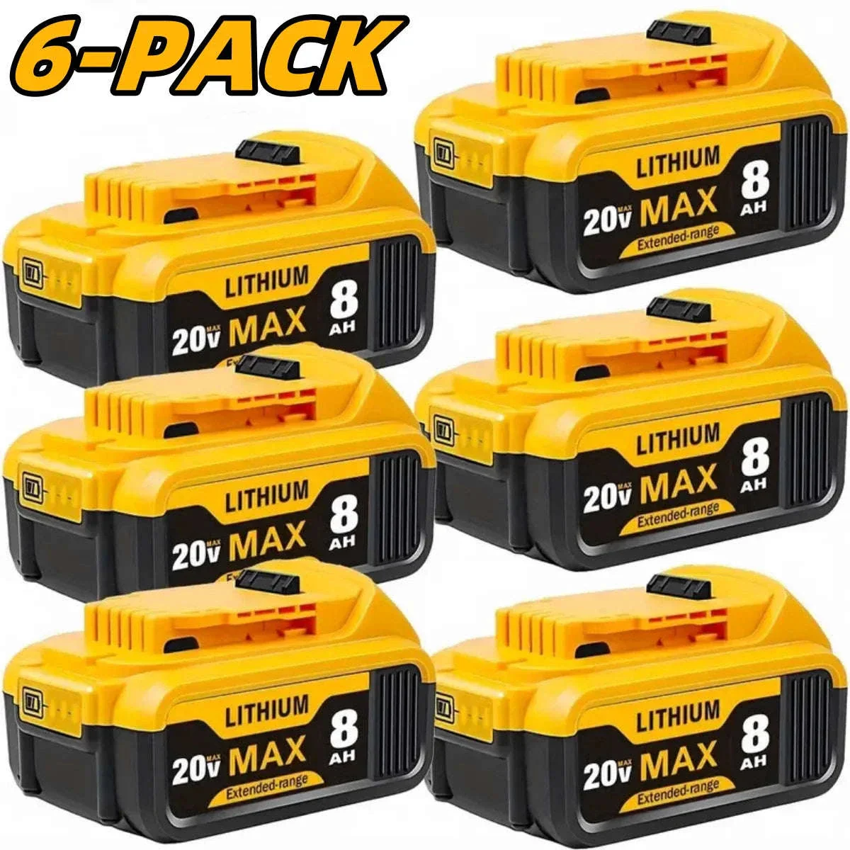 20V 8.0Ah Lithium Battery for DeWalt Tools – DCB200 Compatible