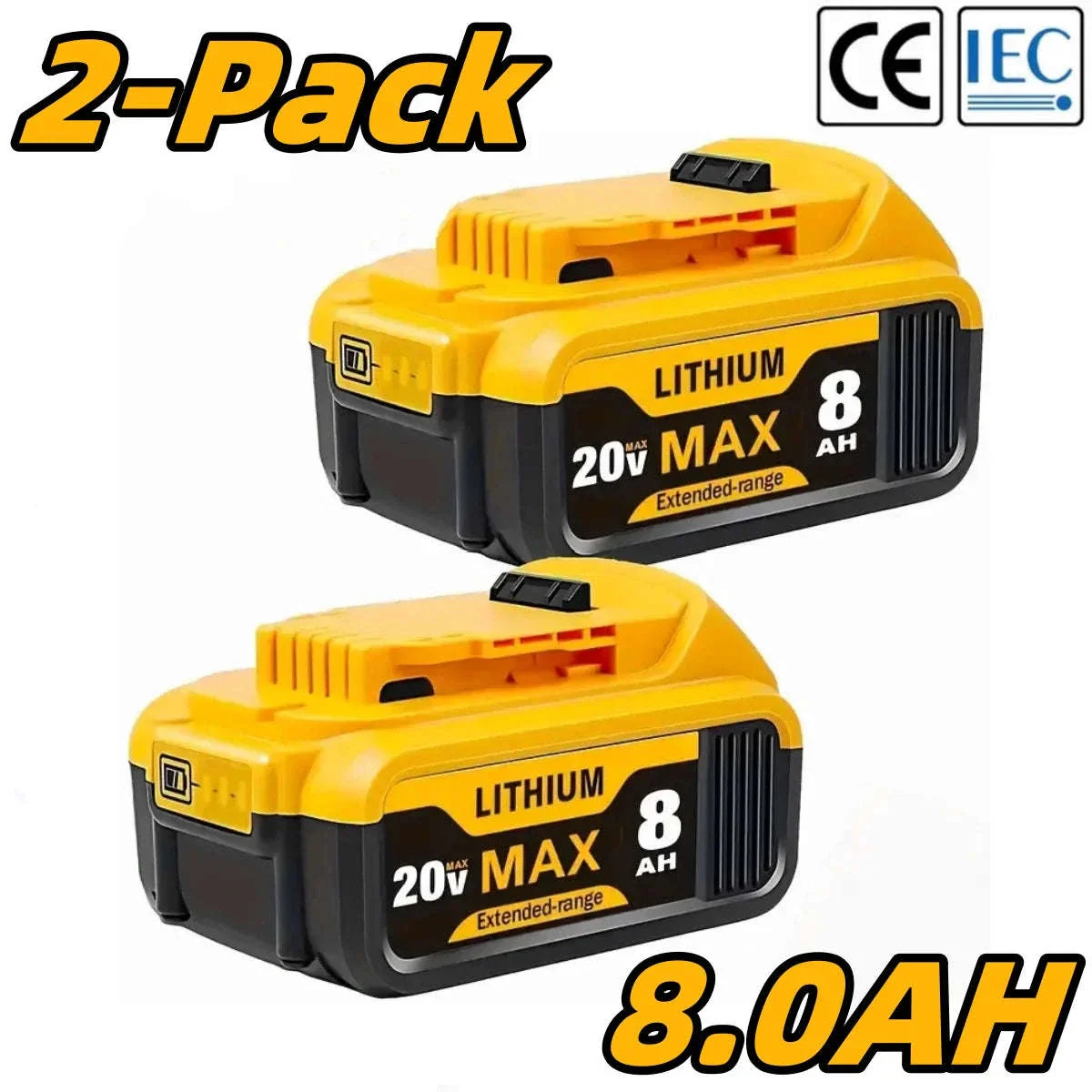 20V 8.0Ah Lithium Battery for DeWalt Tools – DCB200 Compatible - Image 7