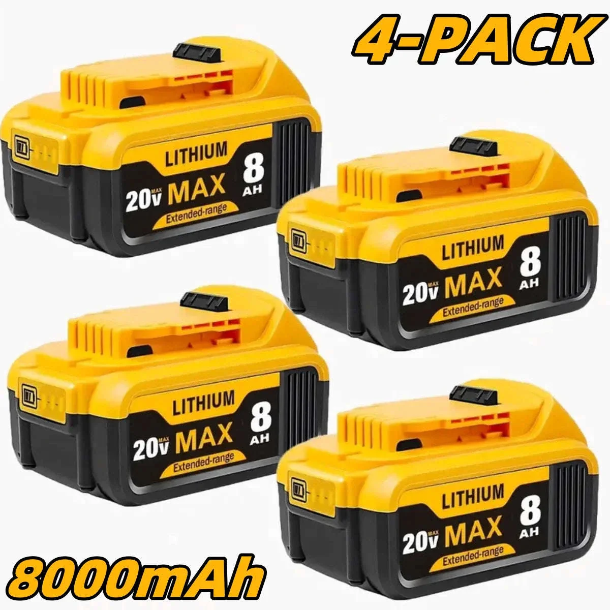 20V 8.0Ah Lithium Battery for DeWalt Tools – DCB200 Compatible - Image 8