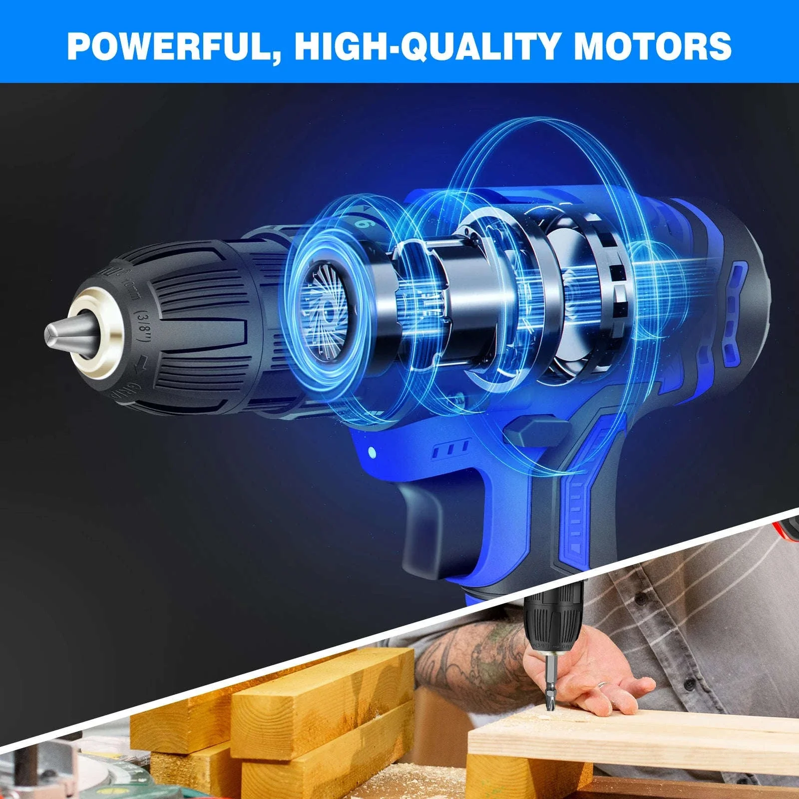 21V Cordless Drill and Electric Screwdriver Kit - Image 5