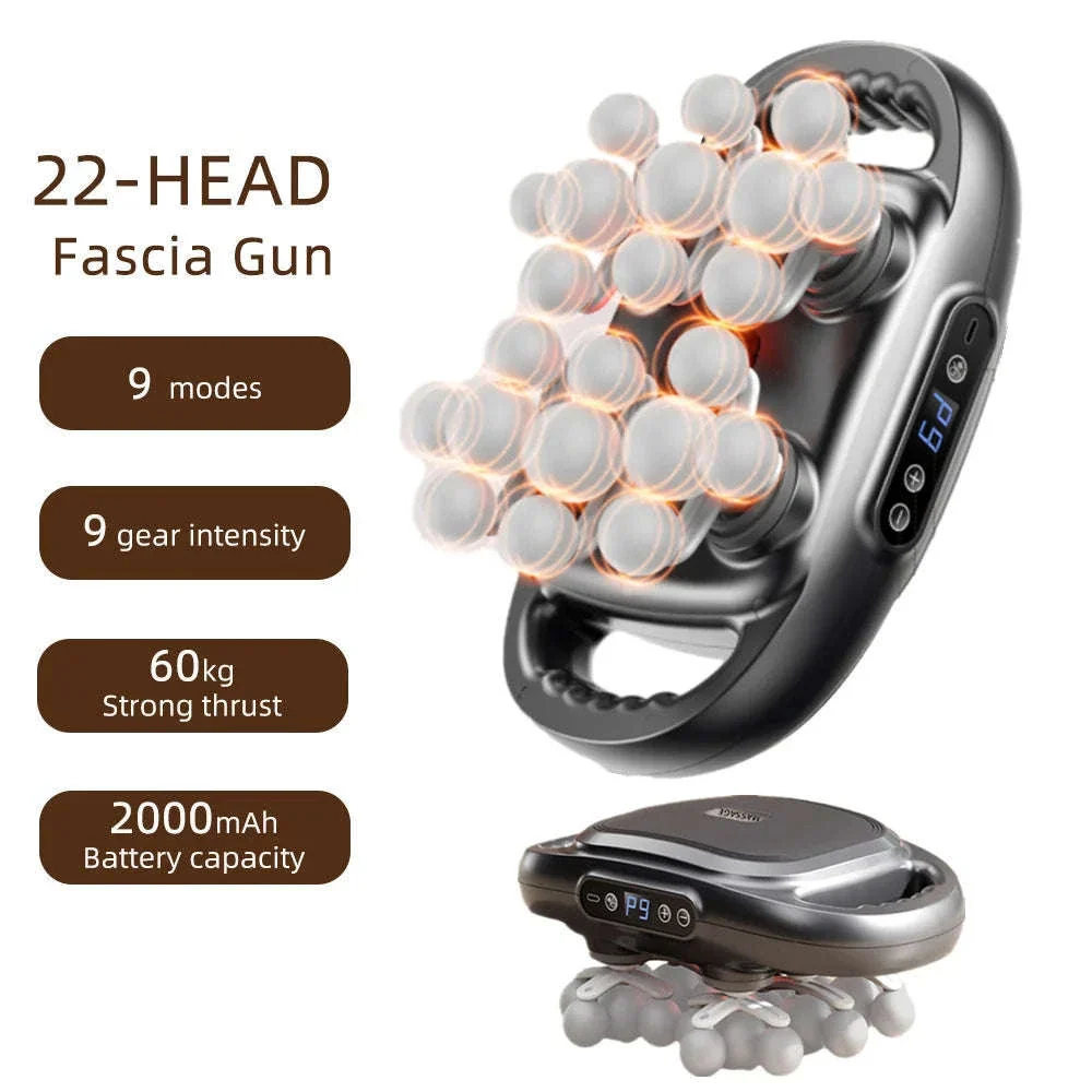 High-Frequency Massage Gun with 22-Head Percussion Design - Image 12