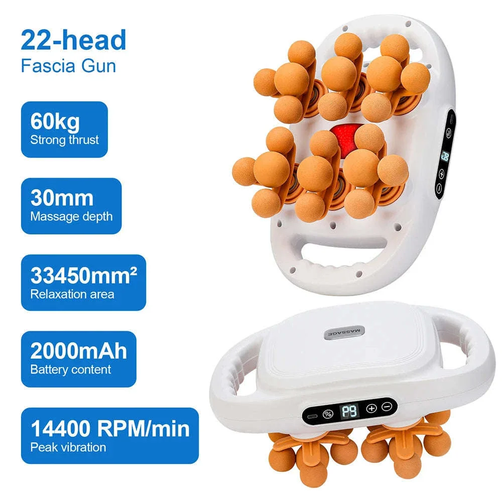 High-Frequency Massage Gun with 22-Head Percussion Design - Image 13