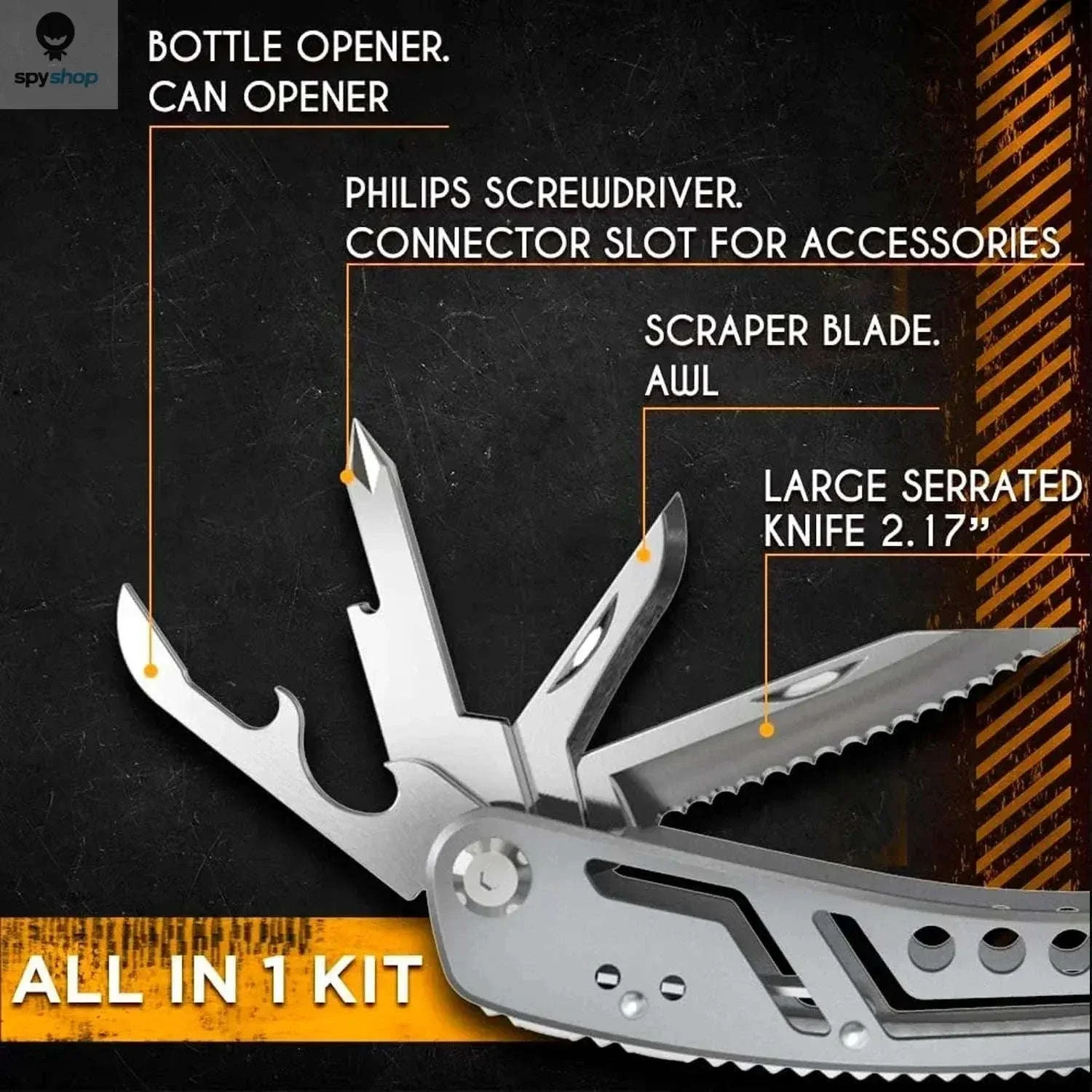 24-in-1 Multitool Pliers with Sheath and Magnetic Bits - Image 8