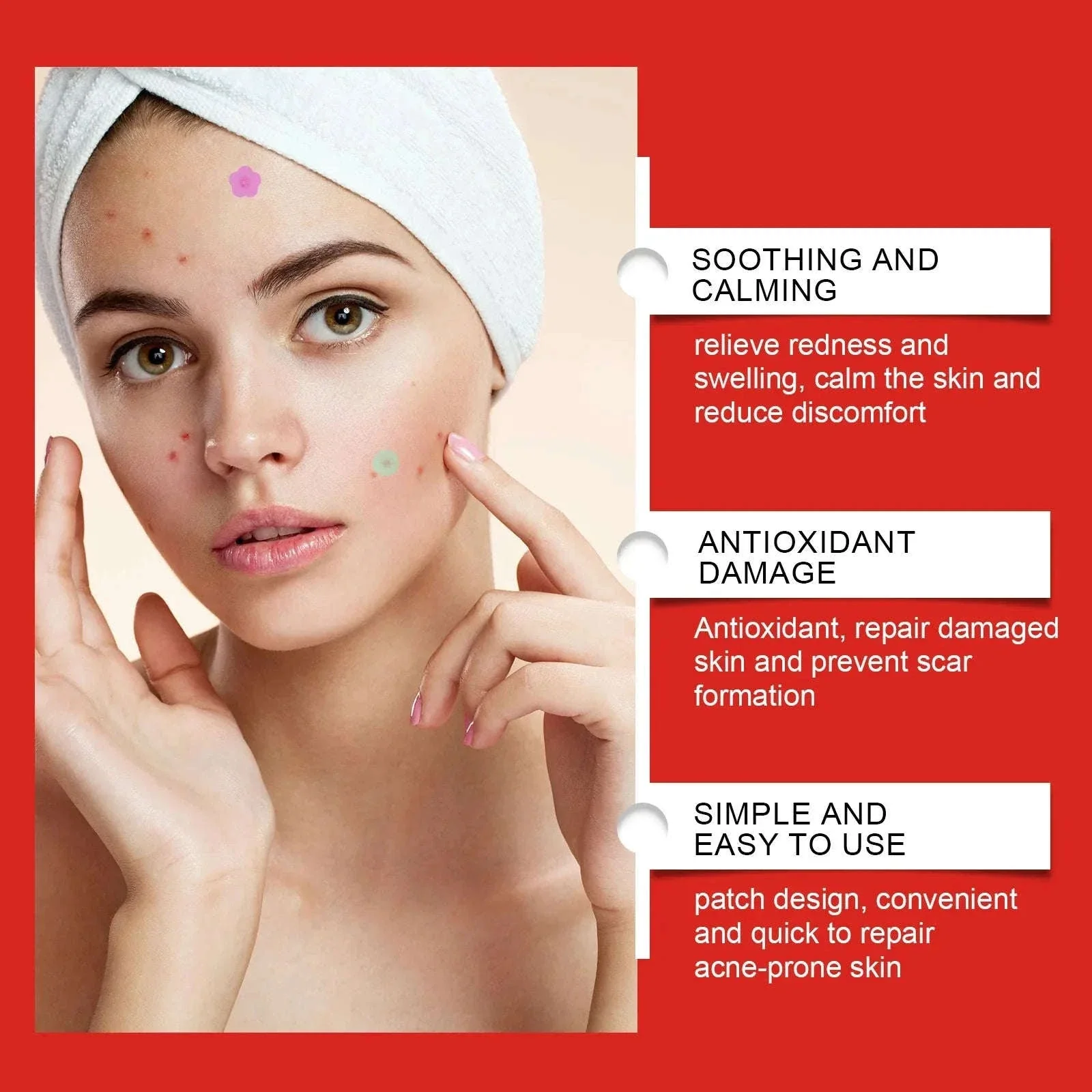 Acne Patches in Heart, Star, Flower & Round Shapes, 240 pcs - Image 3