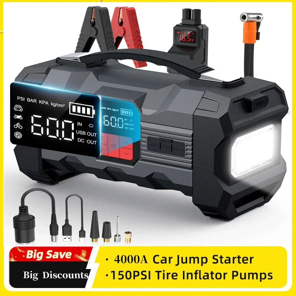 26800mAh Jump Starter with Air Compressor