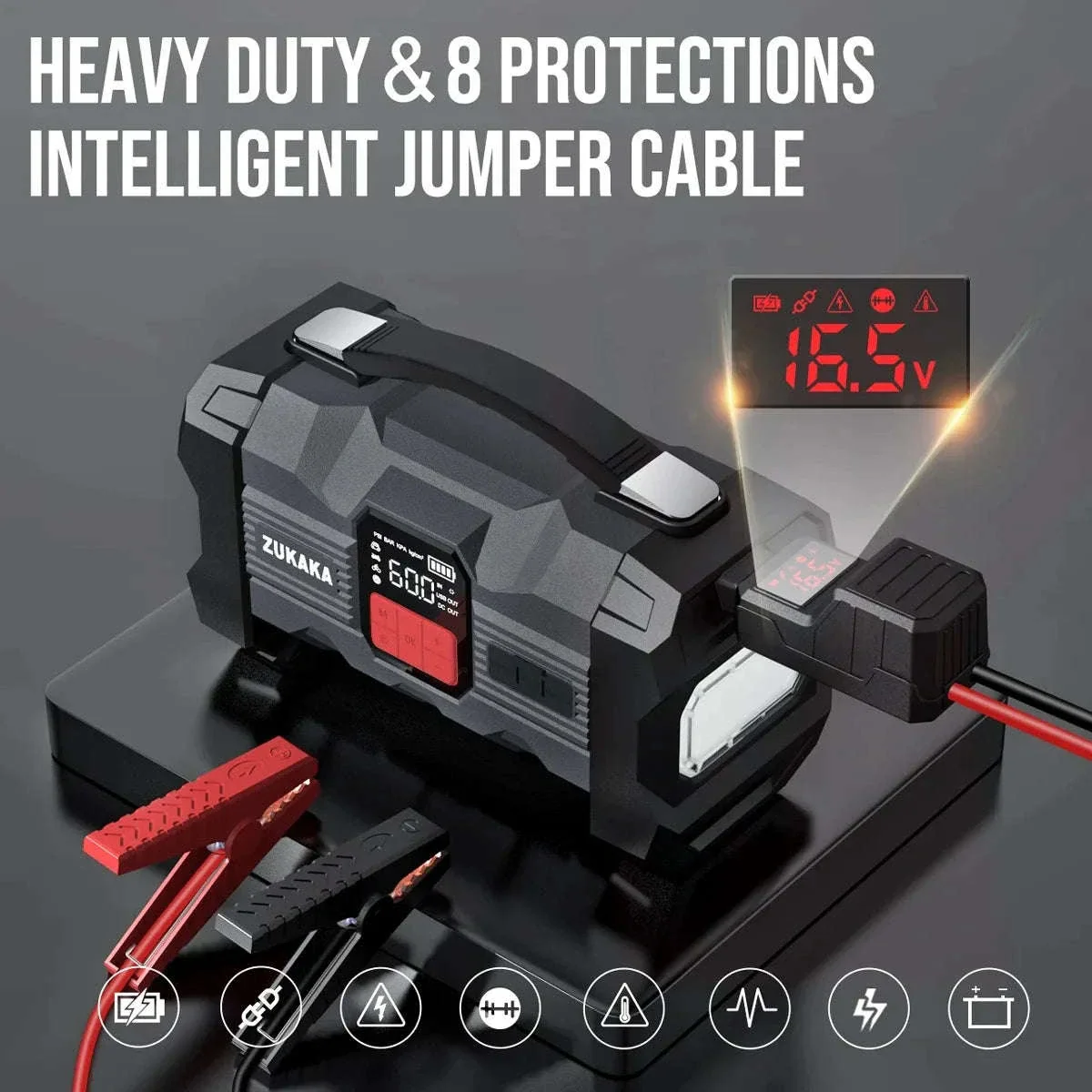26800mAh Jump Starter with Air Compressor - Image 5