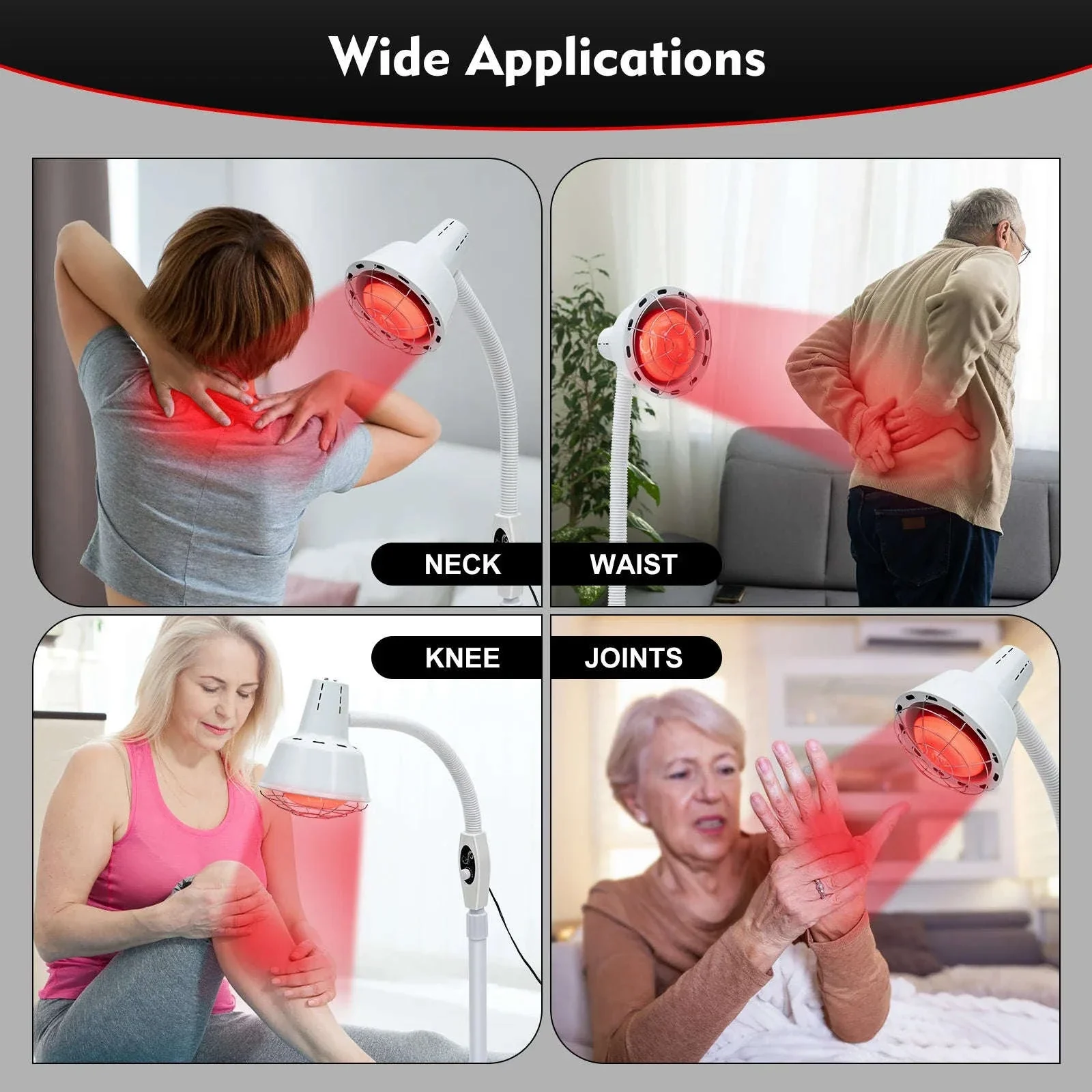 275W Infrared Heat Therapy Lamp with Adjustable Temp & 360° Rotation - Image 13