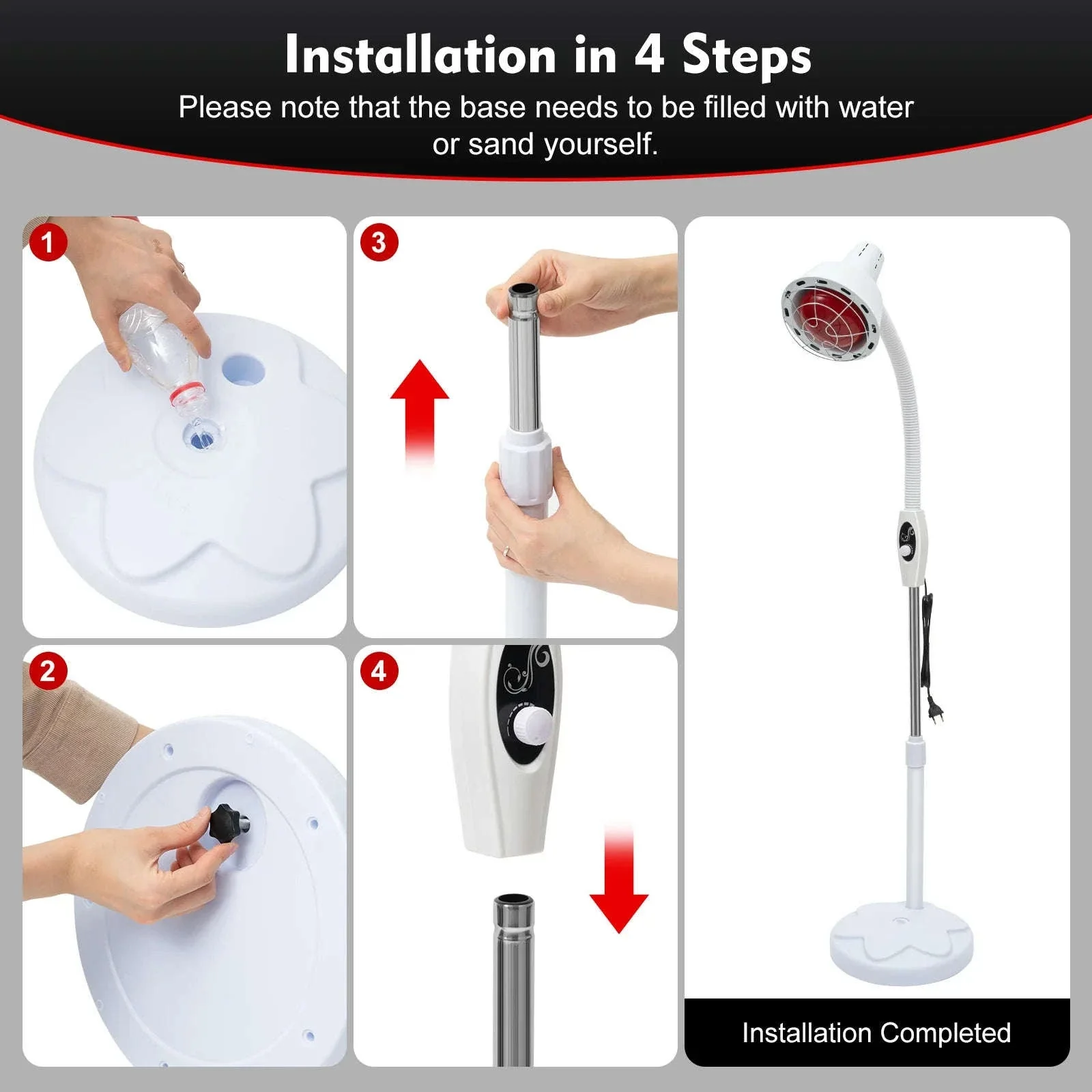275W Infrared Heat Therapy Lamp with Adjustable Temp & 360° Rotation - Image 14
