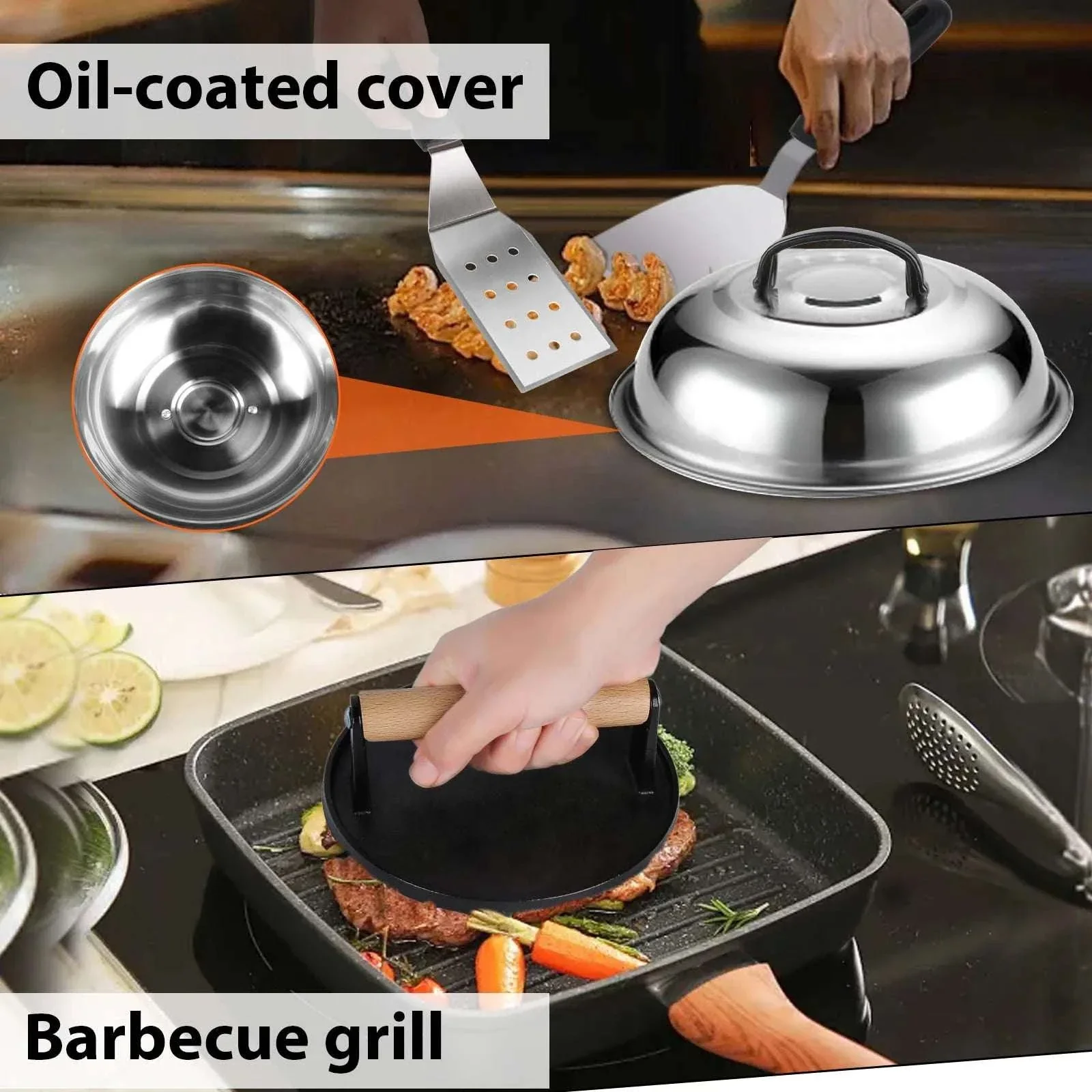 29-Piece BBQ Grill Tool Set with Spatulas, Press, Tongs & Case - Image 7