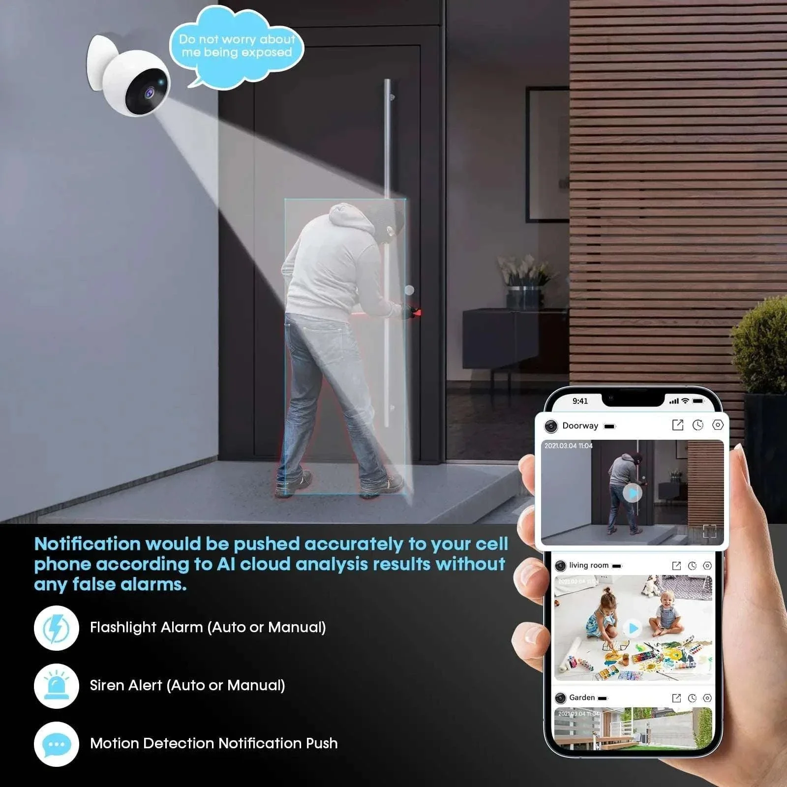 2K 5MP WiFi Security Camera with AI Detection & Night Vision - Image 4