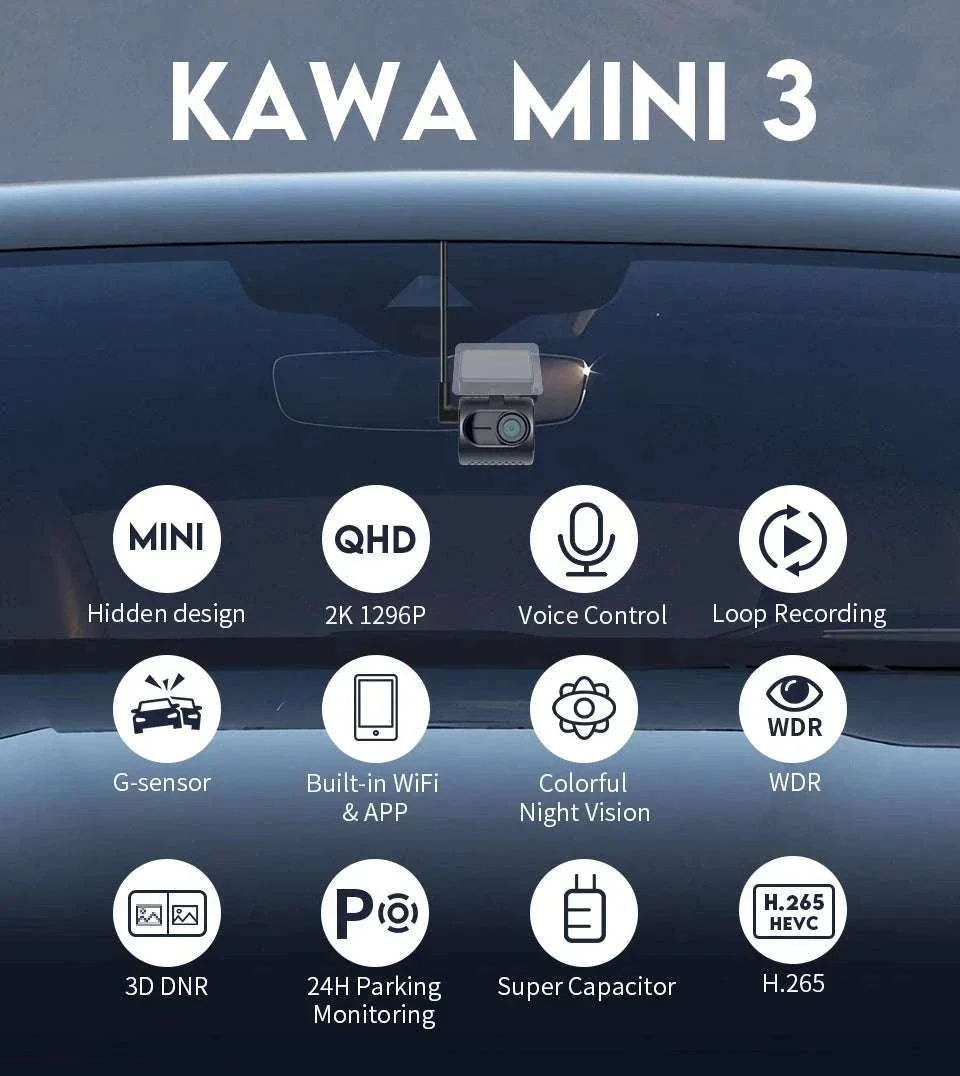 2K Dash Cam with WiFi App, Voice Control & Night Vision - Image 10