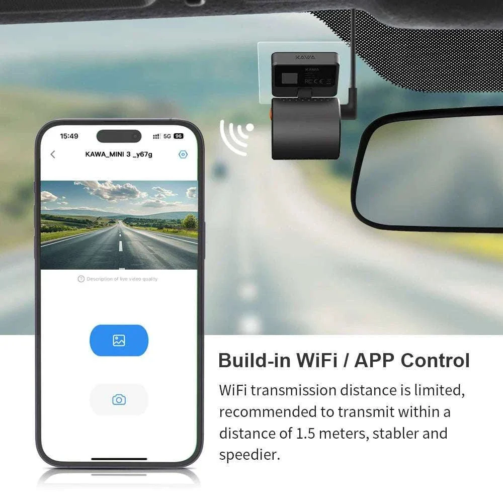 2K Dash Cam with WiFi App, Voice Control & Night Vision - Image 4