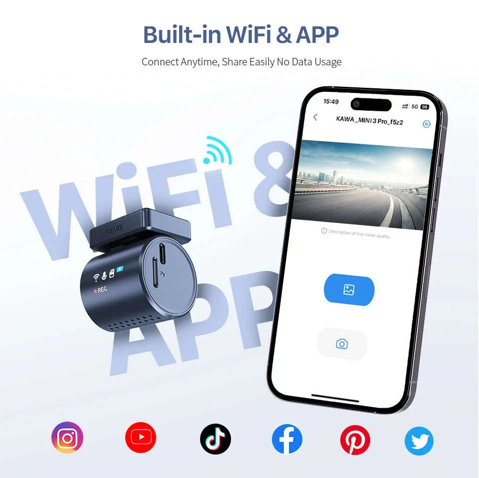 2K Mini Dash Cam with WiFi, Voice Control and Parking Monitor - Image 12