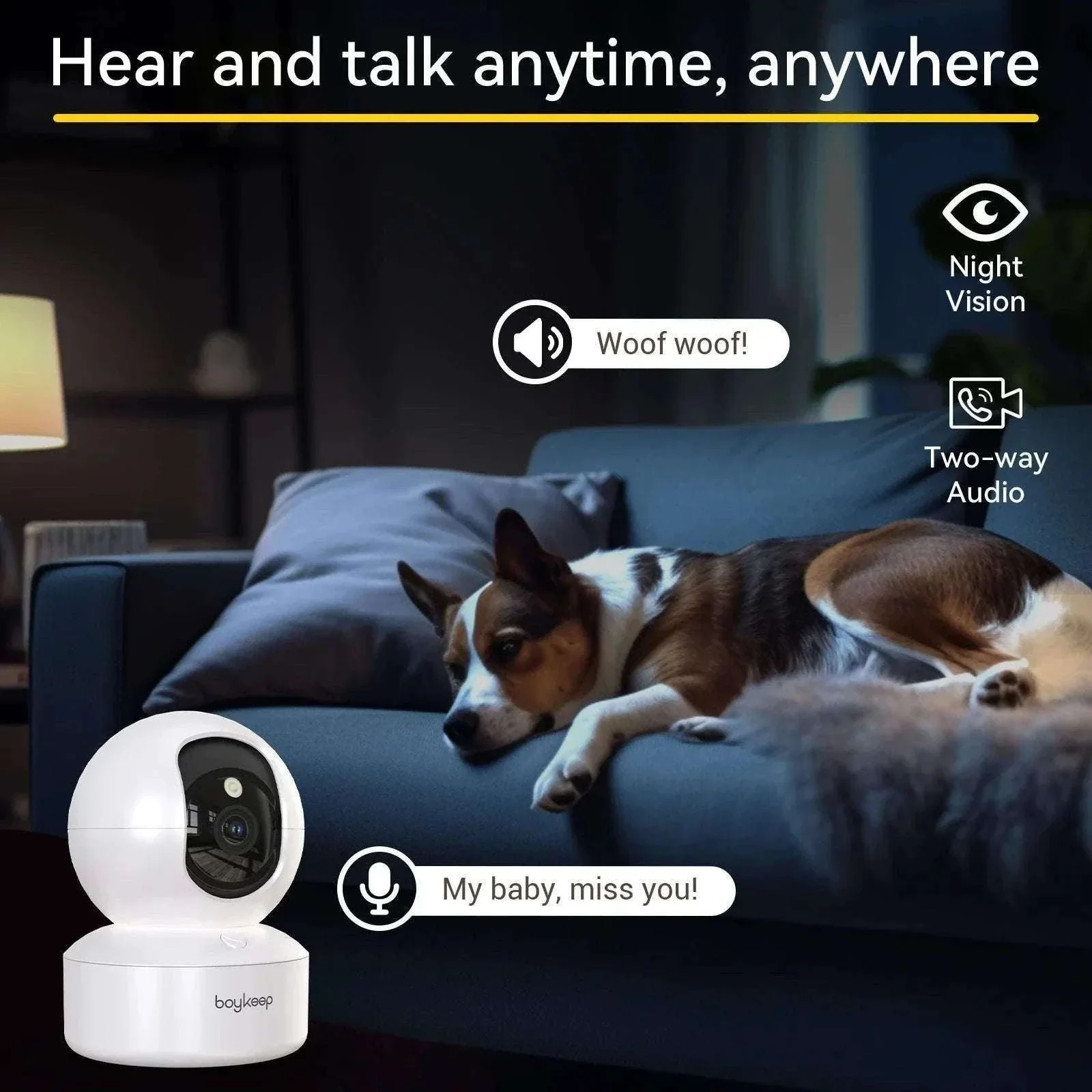 2K Smart WiFi Indoor Security Camera 360° PTZ Night Vision - Image 3