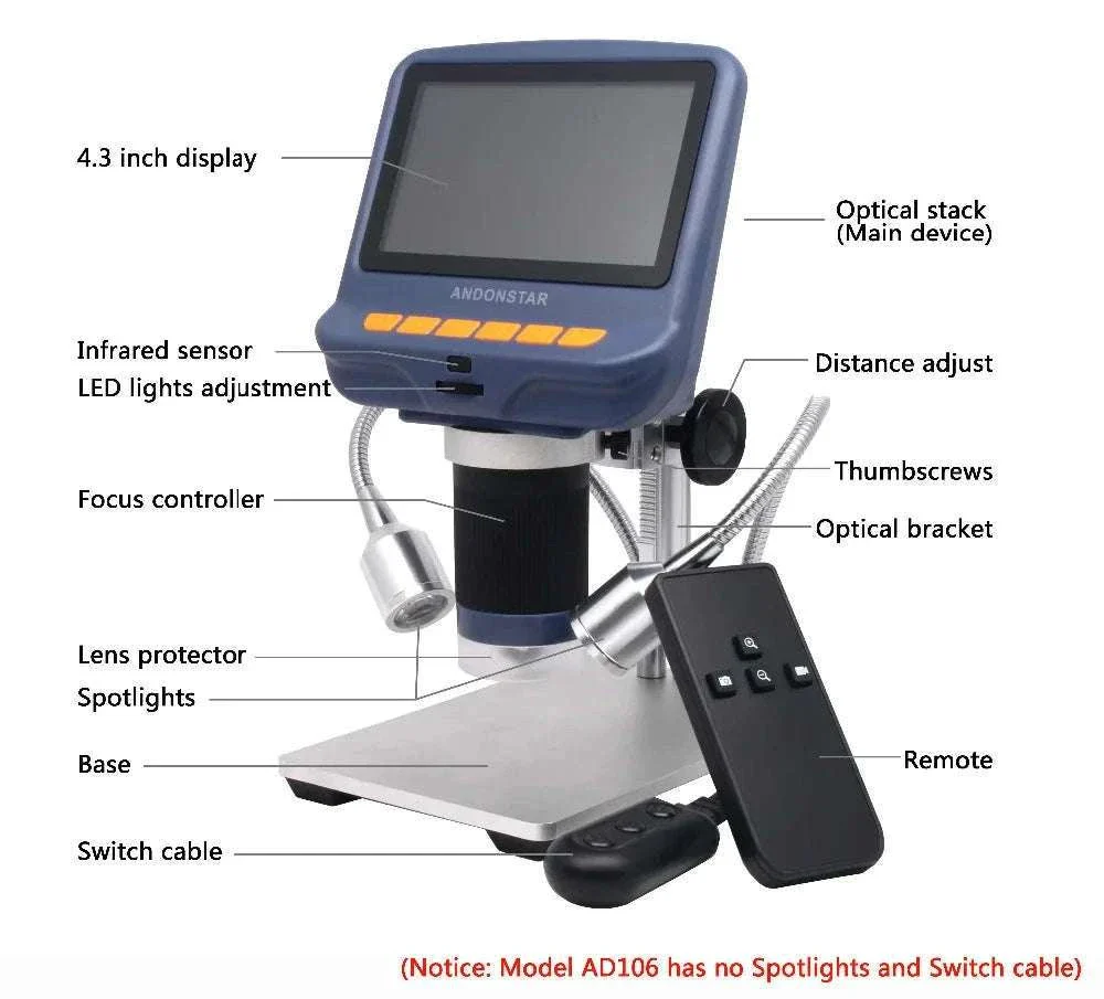 2MP 1080P Digital Microscope with 4.3" Screen, 220X Zoom - Image 11