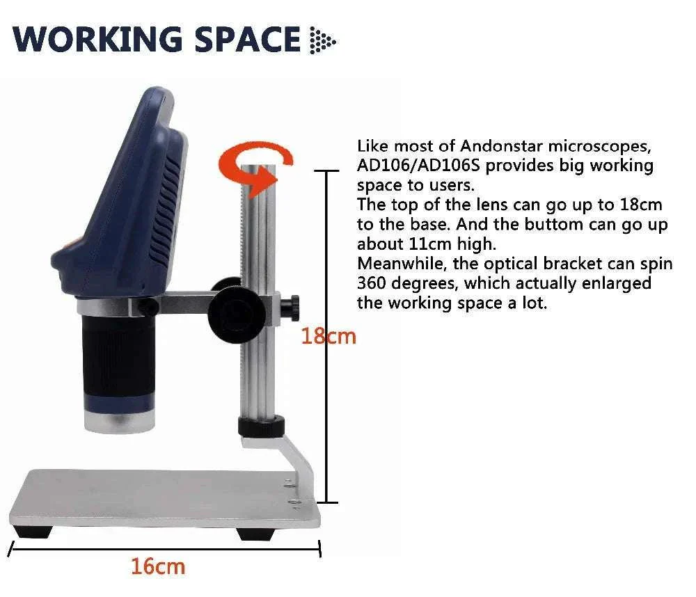 2MP 1080P Digital Microscope with 4.3" Screen, 220X Zoom - Image 12