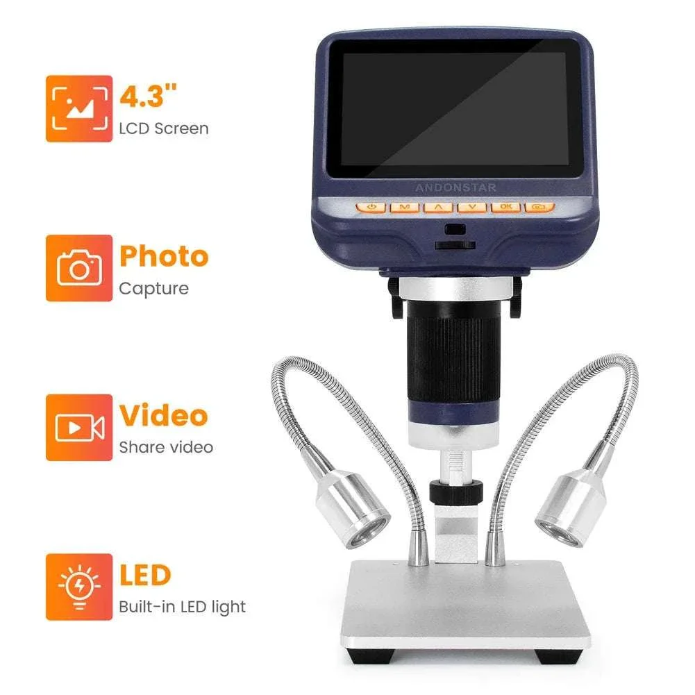 2MP 1080P Digital Microscope with 4.3" Screen, 220X Zoom - Image 19