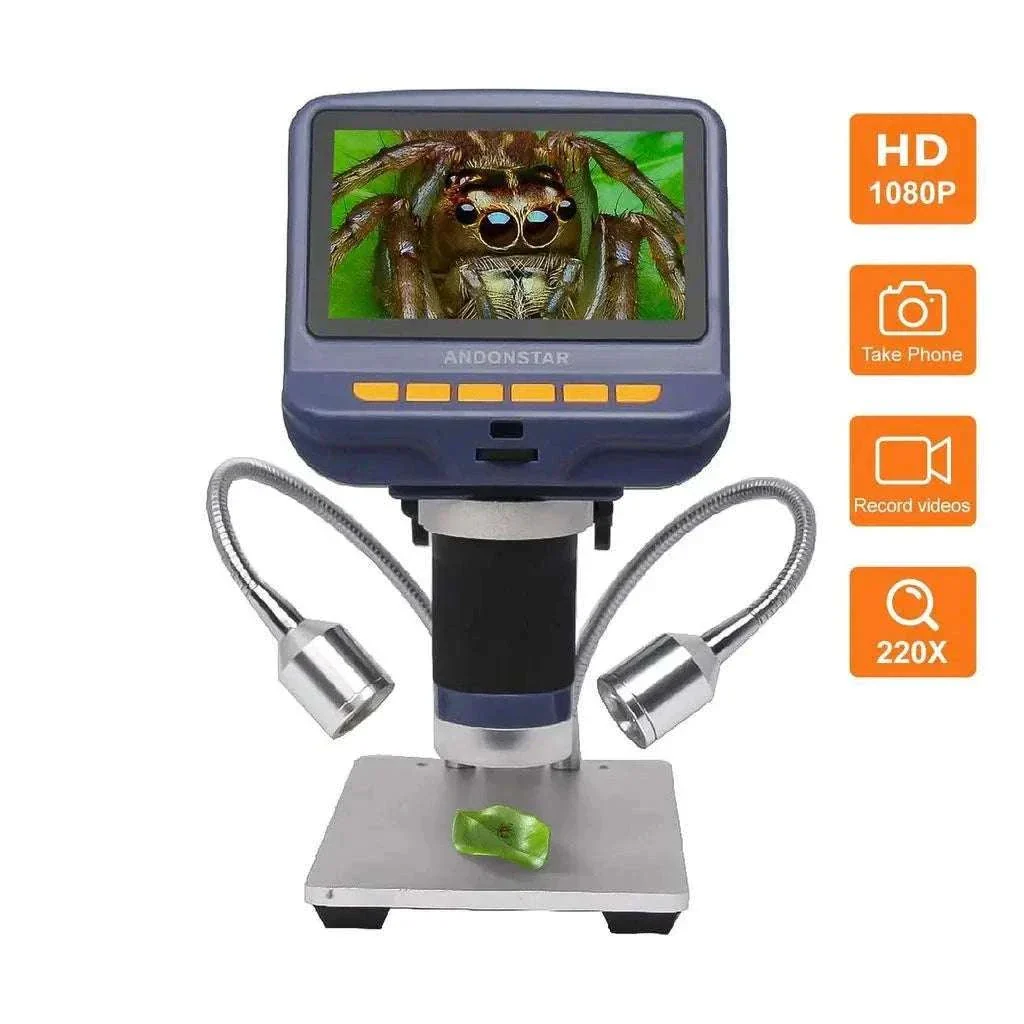 2MP 1080P Digital Microscope with 4.3" Screen, 220X Zoom - Image 2