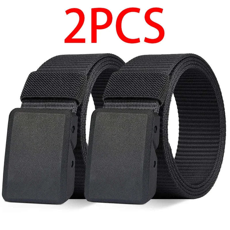 2-Pack Tactical Nylon Belt Set with Automatic Buckle