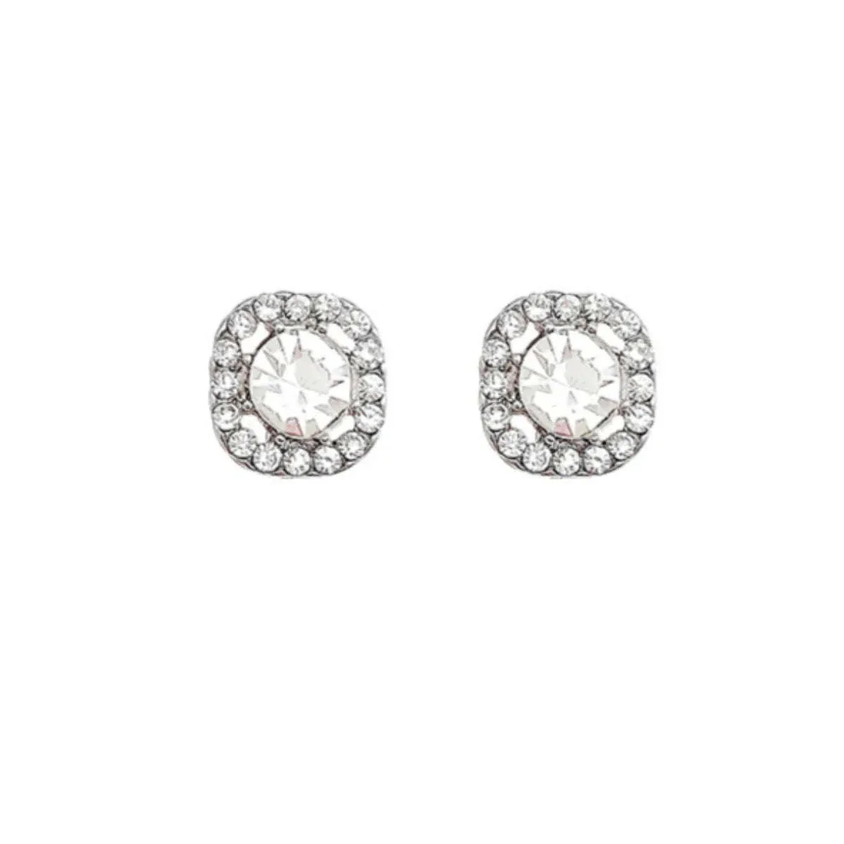 Shiny Imitation Diamond Earrings Set with Round & Square Studs - Image 9