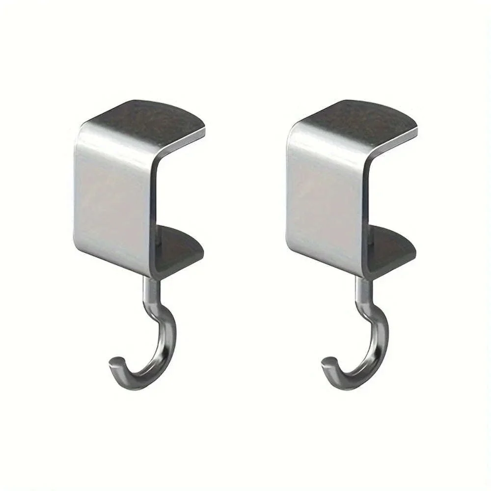 2Pcs 360° Rotatable Steel Table Hooks for Desk Organization - Image 7