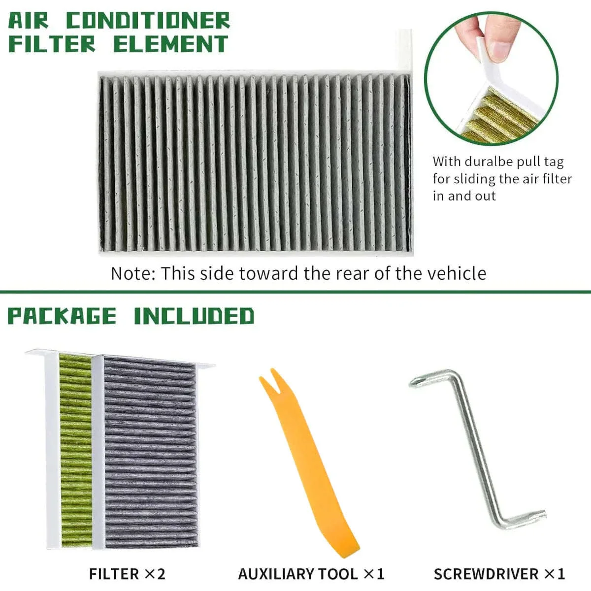 2-Pack Tesla Cabin Air Filter with Activated Carbon - Image 2