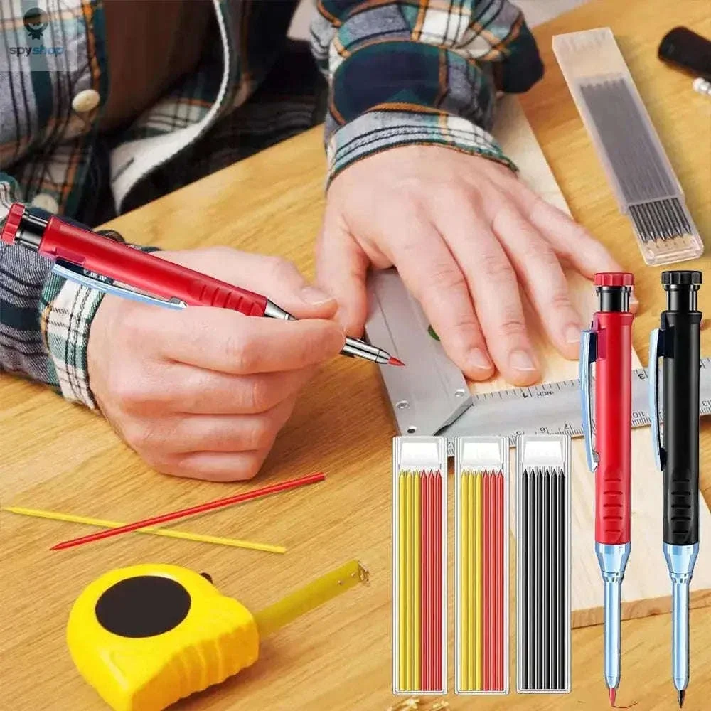 Carpenter Mechanical Pencil Set with Sharpener for Clean Marking - Image 3