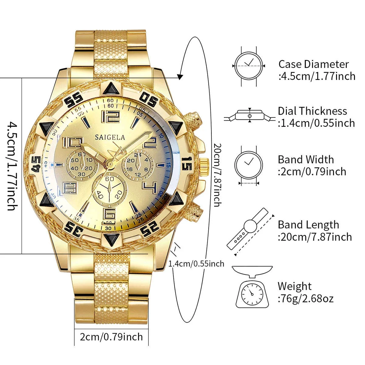 2-Piece Men's Business Quartz Watch Set with Arabic Dial - Image 10