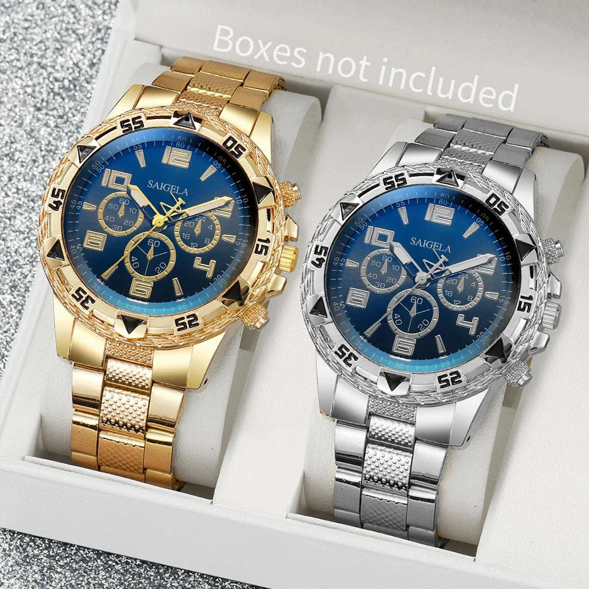 2-Piece Men's Business Quartz Watch Set with Arabic Dial - Image 4