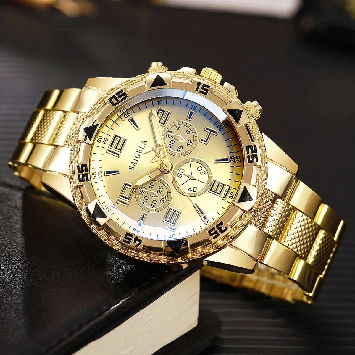 2-Piece Men's Business Quartz Watch Set with Arabic Dial - Image 9