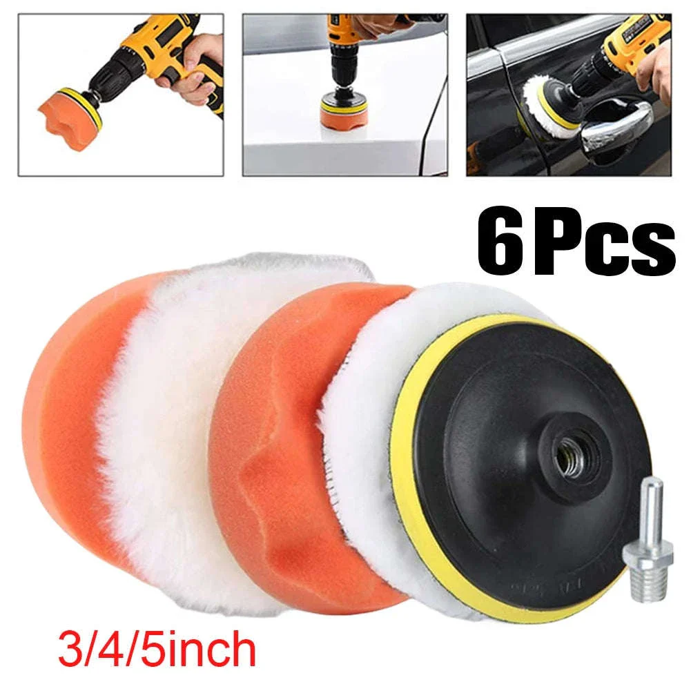 6-Piece Car Polishing Buffer Pad Kit for Drill Waxing - Image 4