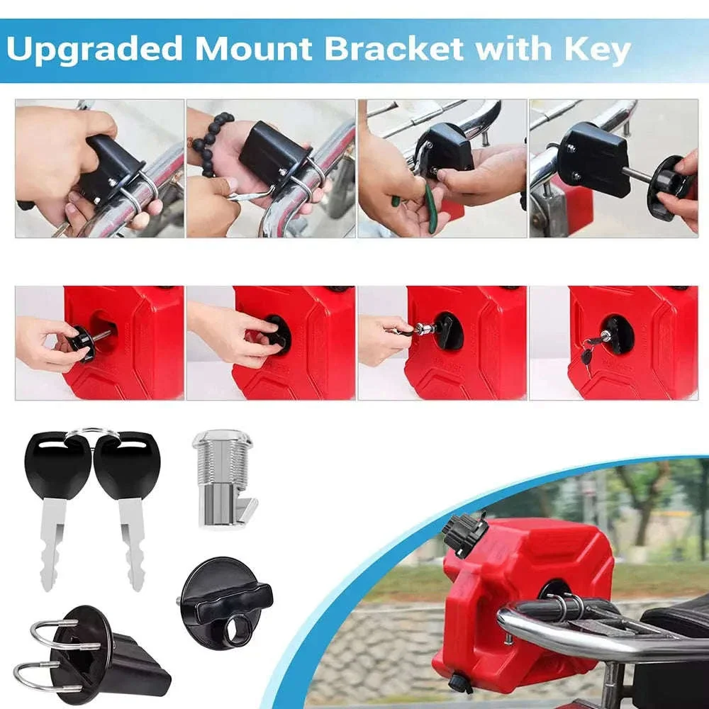 Motorcycle Fuel Tank Jerry Can with Locking Cap and Venting - Image 13