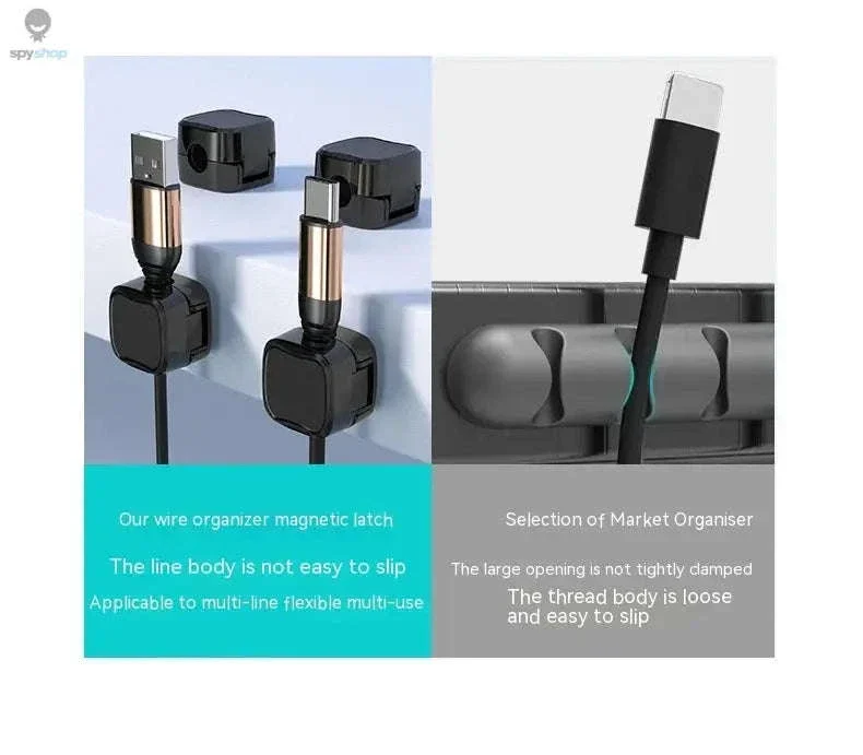 Magnetic Cable Organizer Clips 6-Pack for Neat Desk Management - Image 12