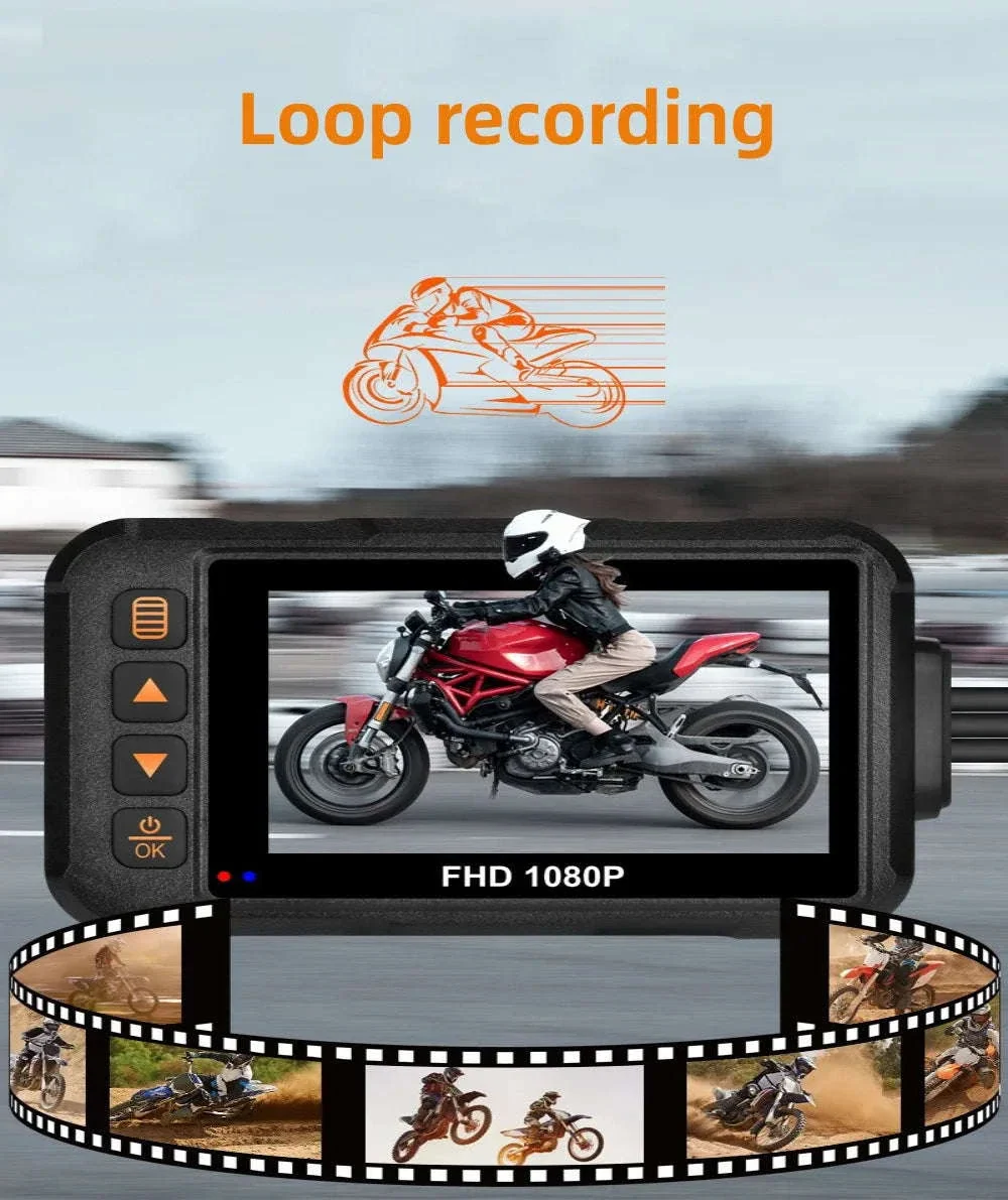 3 Inch Motorcycle Dashcam DVR with Waterproof Dual Camera - Image 3