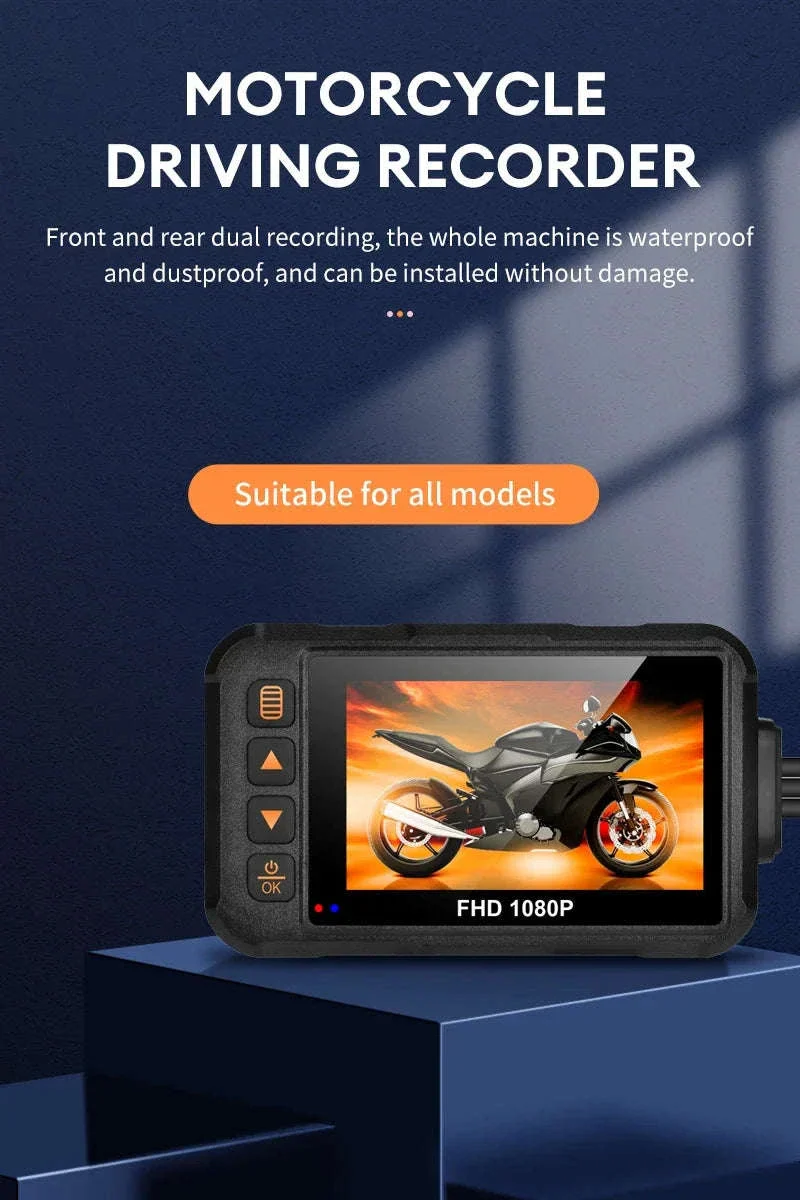 3 Inch Motorcycle Dashcam Waterproof Front and Rear DVR - Image 7