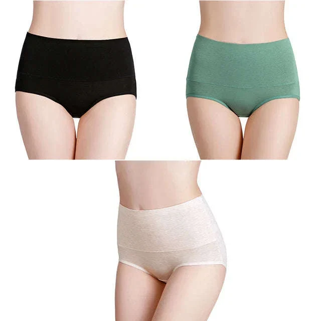 3-Pack High Waist Cotton Briefs for Women – Soft Breathable Plus Size Panties - Image 49