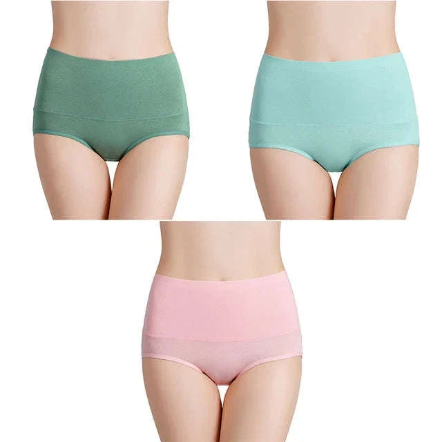 3-Pack High Waist Cotton Briefs for Women – Soft Breathable Plus Size Panties - Image 54
