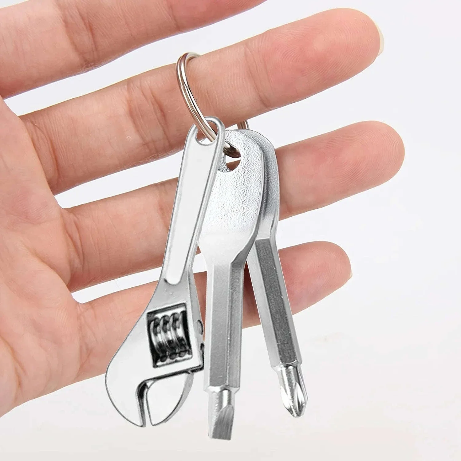 3-Piece Mini Screwdriver Set and Multifunctional Wrench Keychain - Image 2