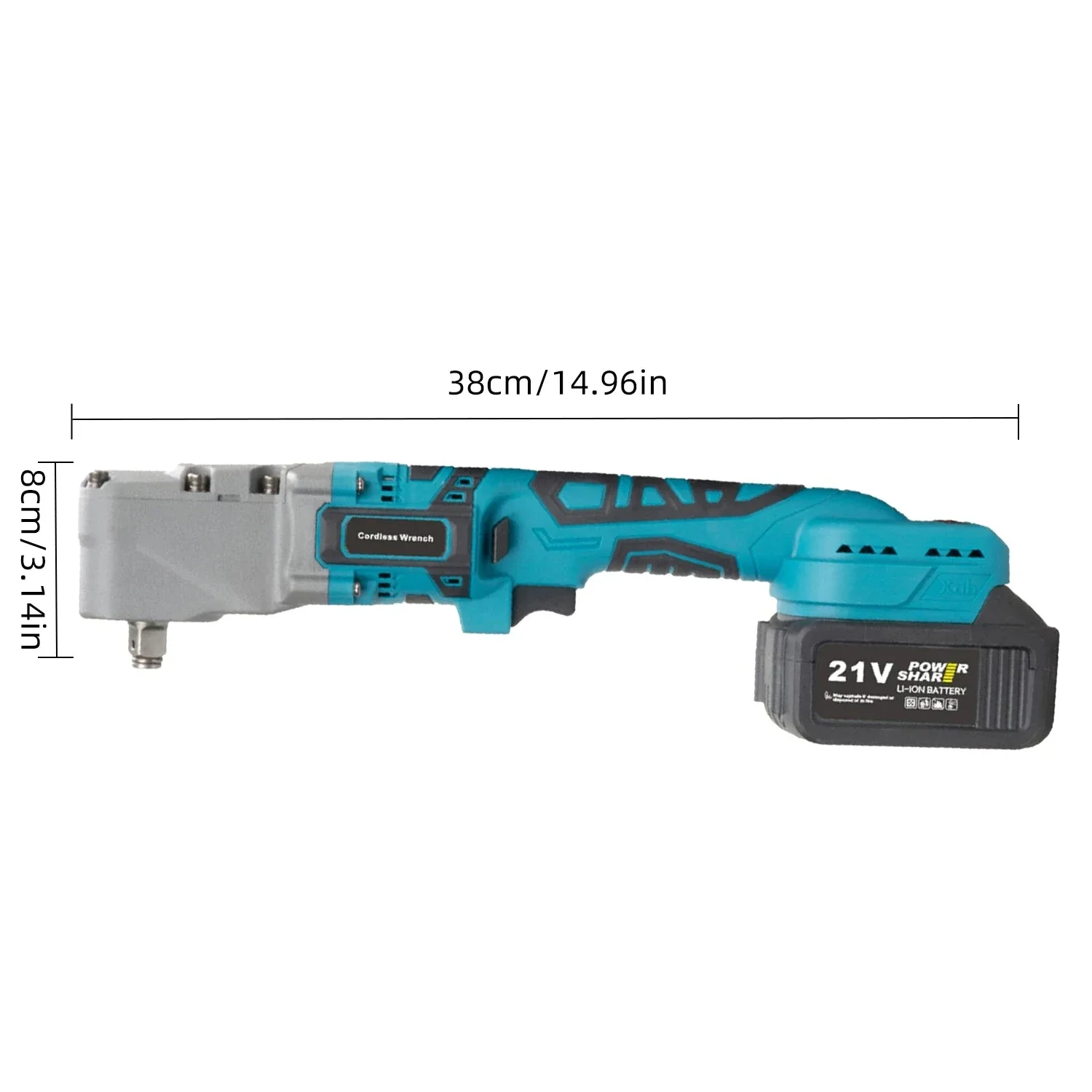 300Nm Cordless Right Angle Ratchet Wrench 90° Brushless 21V - Image 8