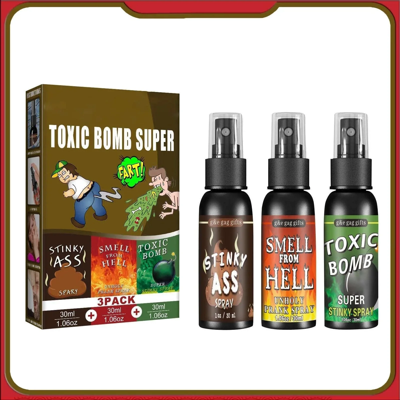 3-Pack Extra Strong Fart Spray Prank Set