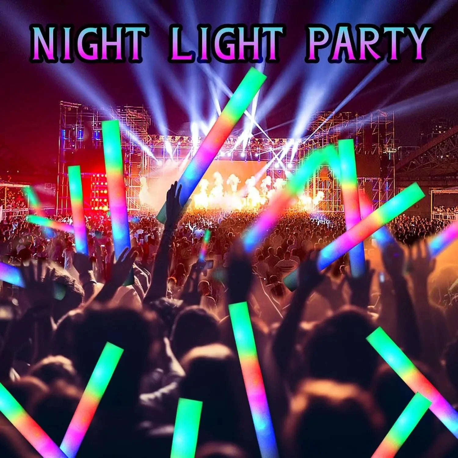 Foam Glow Sticks 30-Pack LED Flashing Batons - Image 11