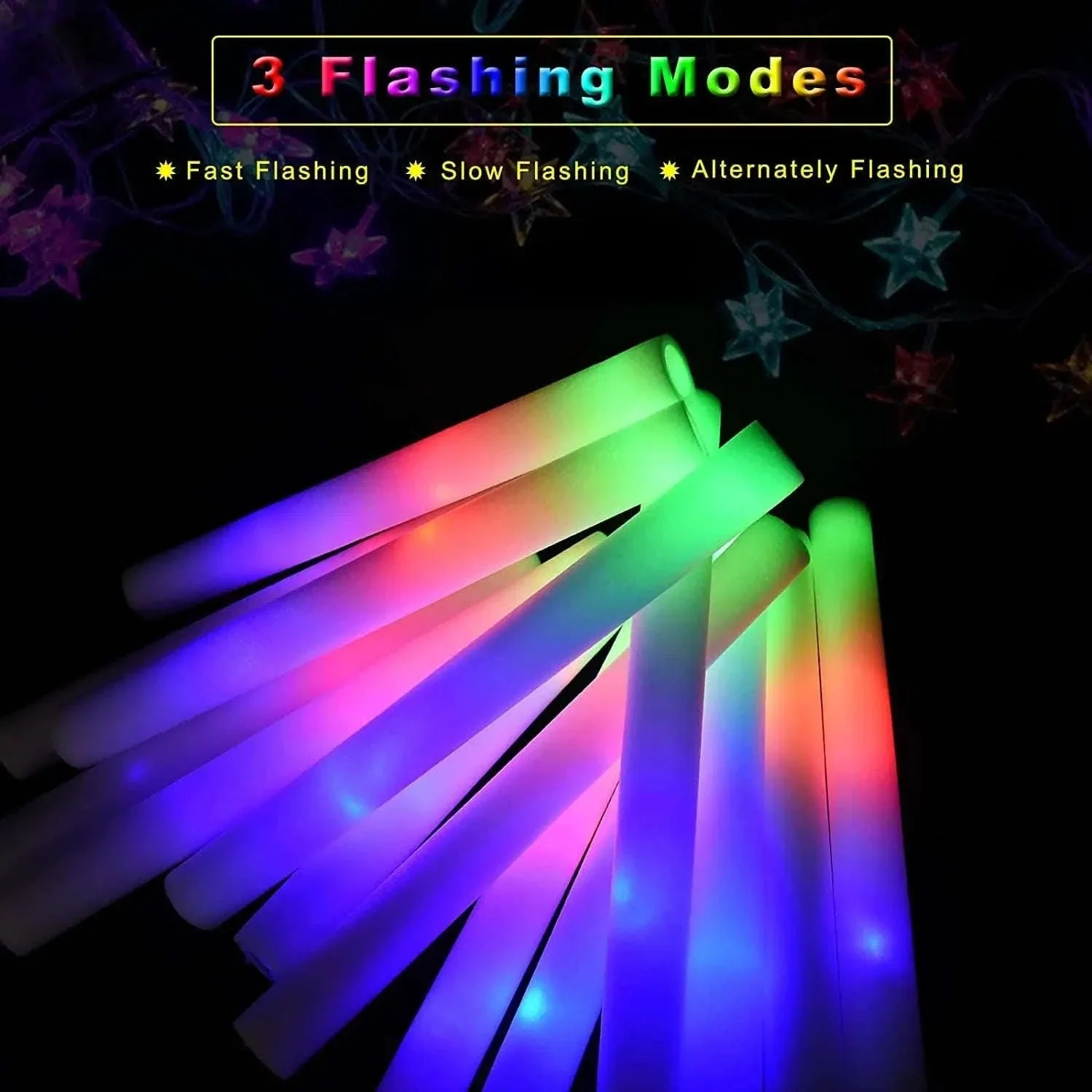Foam Glow Sticks 30-Pack LED Flashing Batons - Image 4