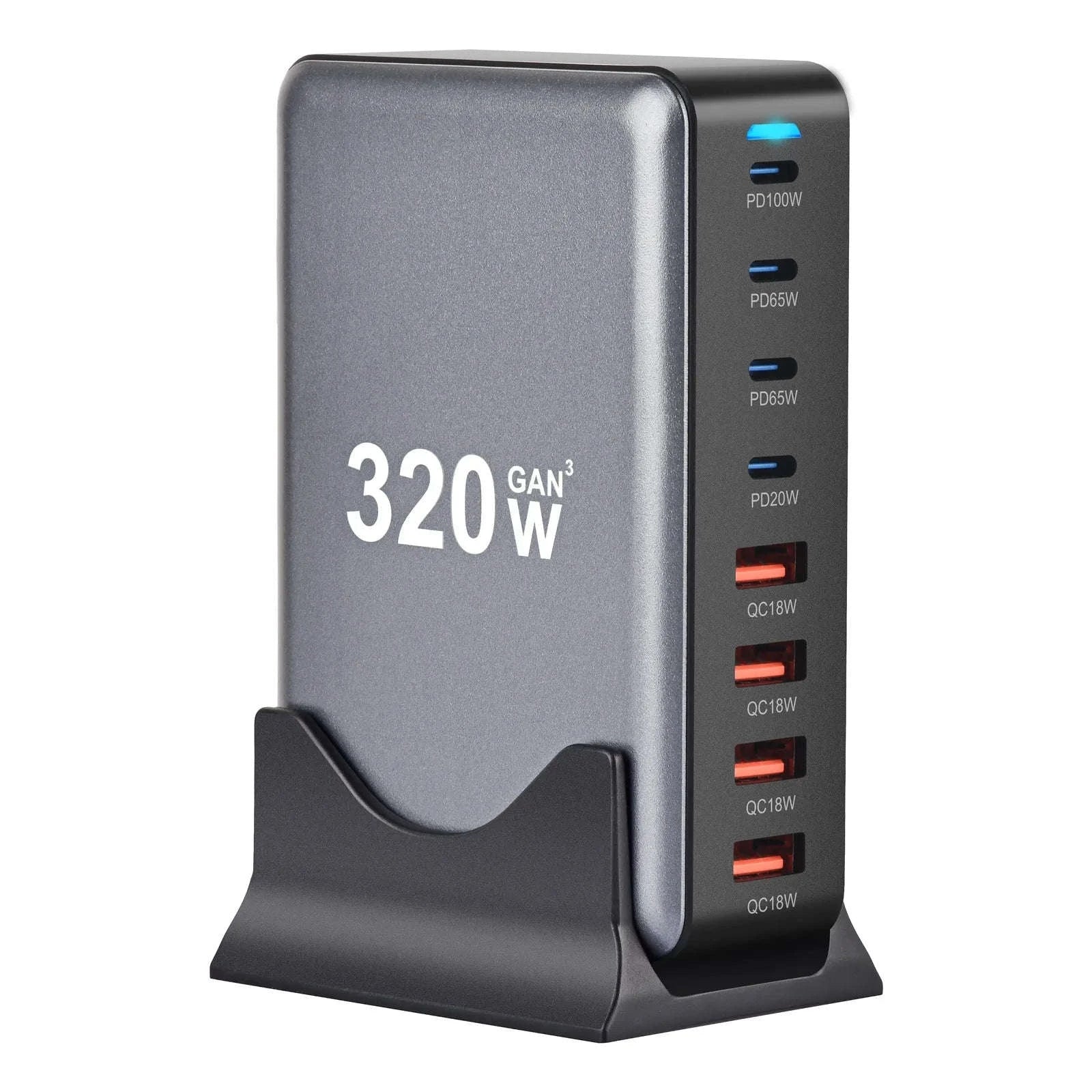 320W GaN Desktop Charger with 8-Port USB-C Power Delivery