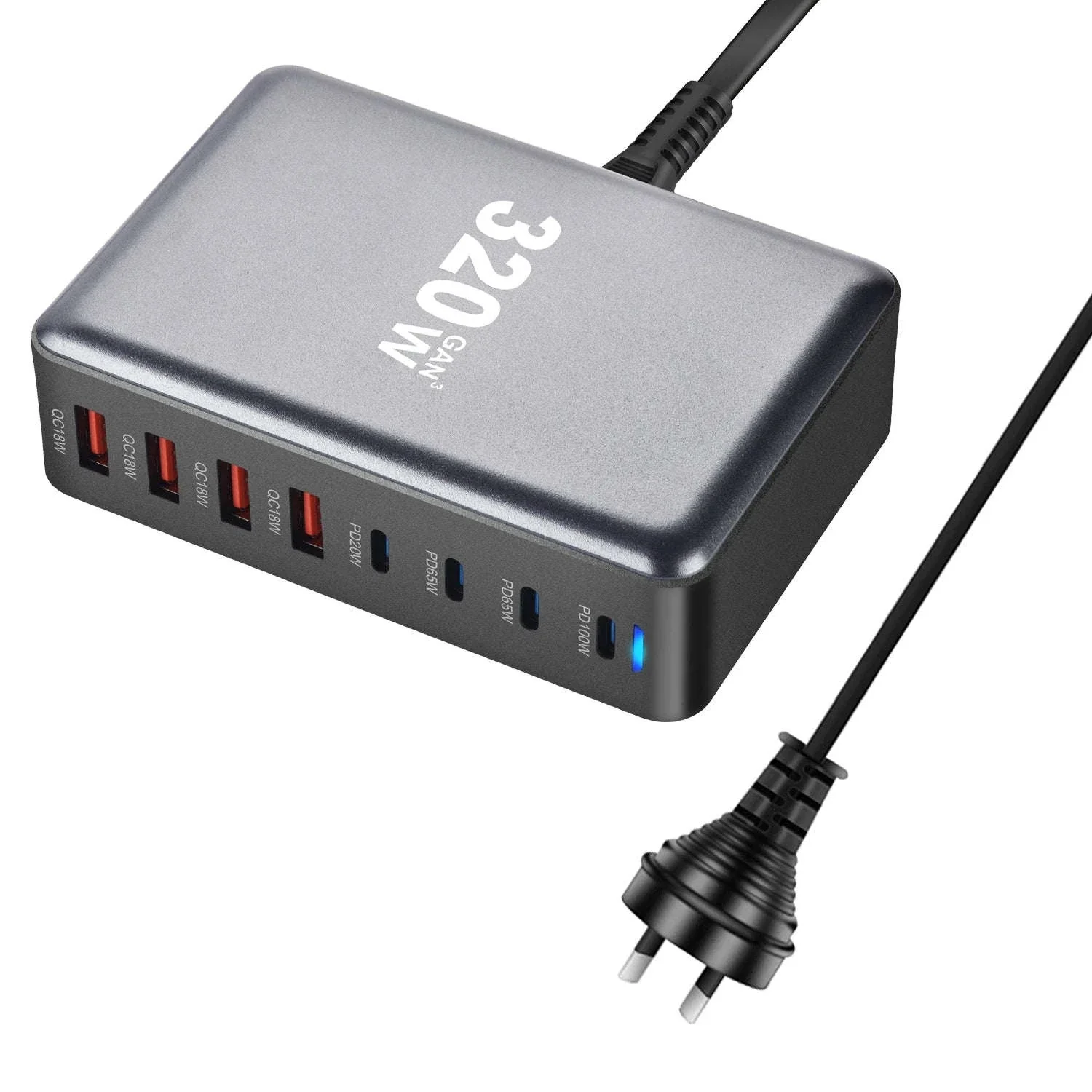 320W GaN Desktop Charger with 8-Port USB-C Power Delivery - Image 10