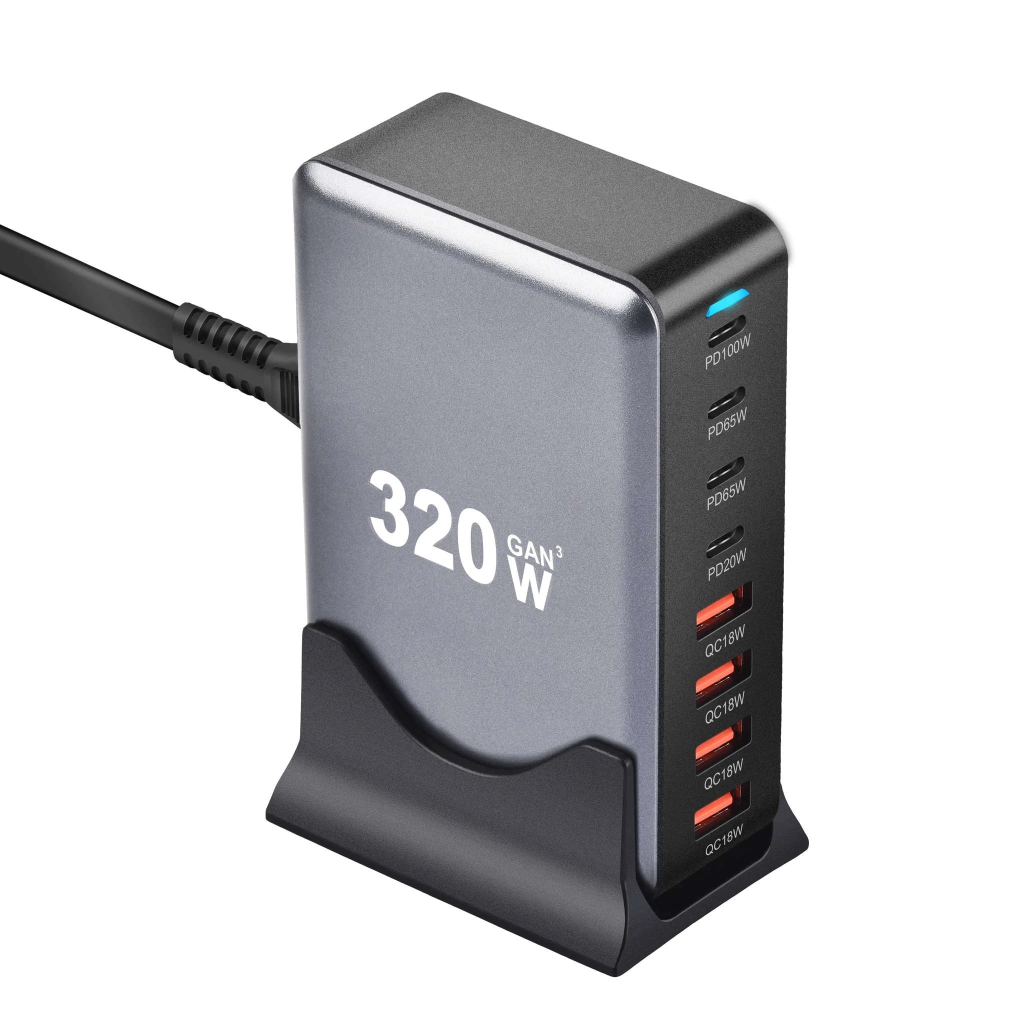 320W GaN Desktop Charger with 8-Port USB-C Power Delivery - Image 3