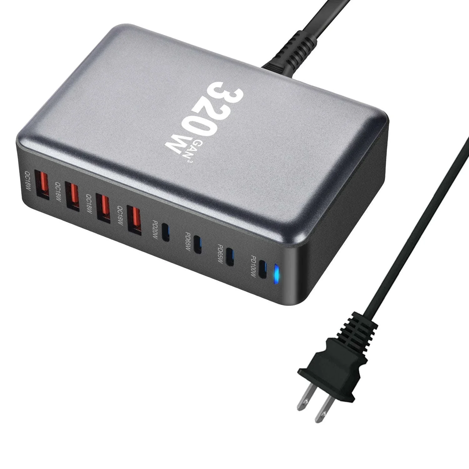320W GaN Desktop Charger with 8-Port USB-C Power Delivery - Image 7