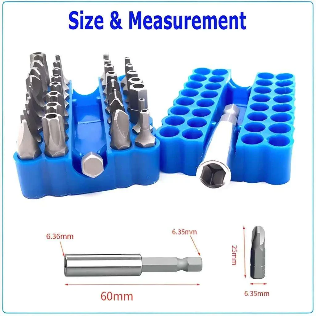 33pcs Security Screwdriver Bit Set with Magnetic Holder and Case