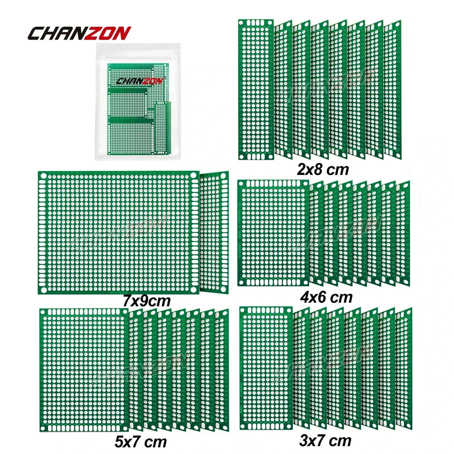 34PCS Double-Sided FR4 PCB Prototype Board Kit – Mixed Sizes - Image 6
